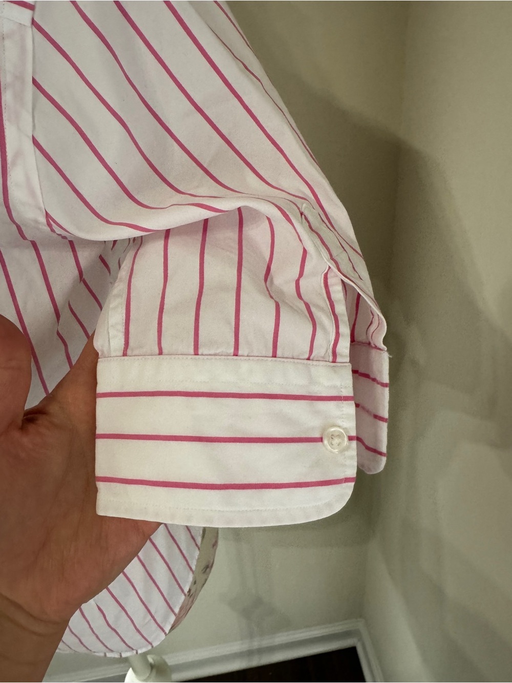 Ralph Lauren White Shirt with Pink Stripes - Picture 5 of 16